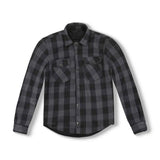 Leatherick Camicia da uomo in flanella grigia e nera