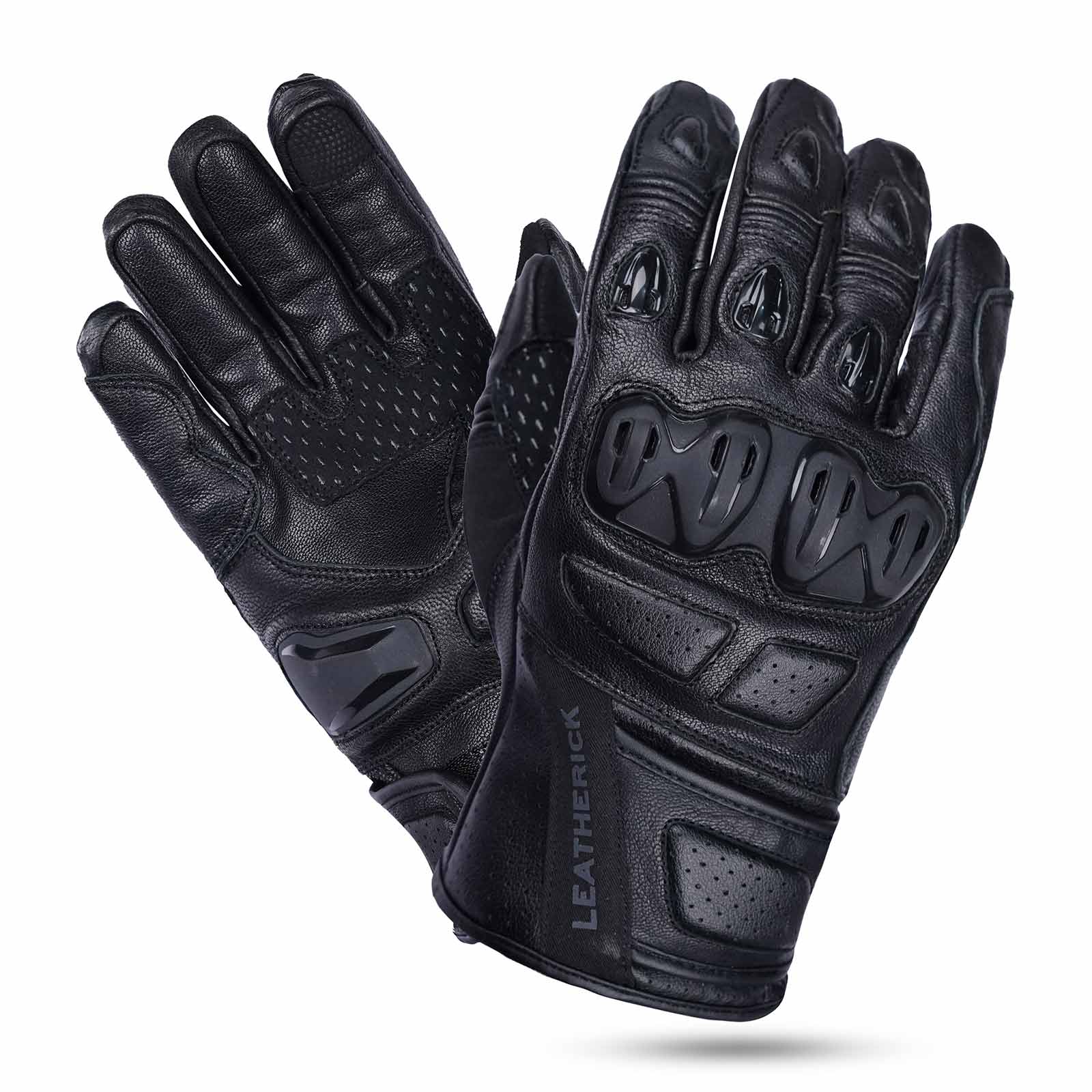 töff handschuhe CE-zertifizierte Motorrad-Handschuhe für Herren – TPR Schutz, Touchscreen-Kompatibilität – Leatherick