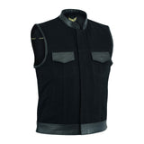 Chaleco de cuero vaquero con ribetes del club Anarchy de Leatherick
