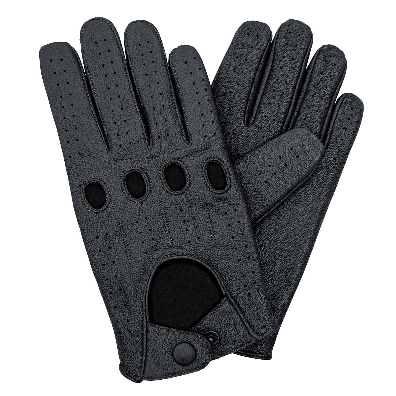 auto handschuhe Leatherick Herren-Autohandschuhe aus klassischem Echtleder, schwarz