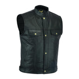 Side view of Men’s SOA Open Button Premium Waistcoat highlighting side adjustment waistbands with brass snap buttons