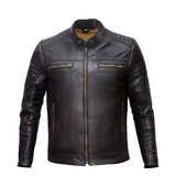 Veste en cuir marron Slim Fit pour homme Leatherick