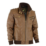 Leatherick Chaqueta de cuero marrón Buffalo Victor para hombre