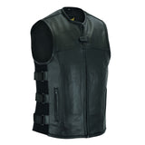 SWAT Style Men’s Leather Motorcycle Vest