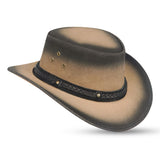 Leatherick Two Tone Braided Brim Vintage Hat