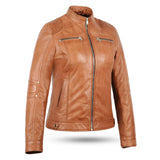 Blair Ladies Tan Brown Genuine Leather Jacket