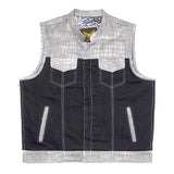 Leatherick Crocodile textured leather vest