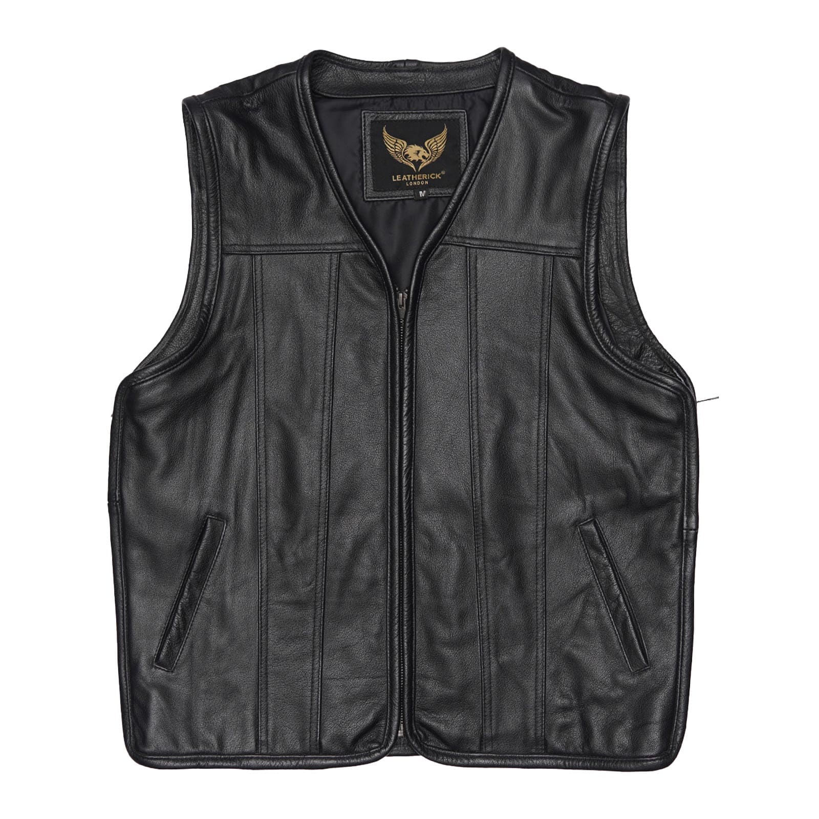 Echt leren bikervest zonder mouwen met metalen gespen XL - Kleding | Motorkleding Echt leren bikervest zonder mouwen met metalen gespen XL - Kleding | Motorkleding