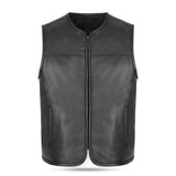Men's Euro Style Leather Biker Waistcoat