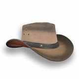 Chapeau vintage à bord tressé bicolore en similicuir