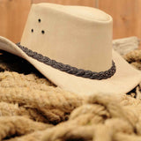 Chapeau de brousse en cuir de style occidental Leatherick