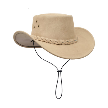 Leatherick Western Style Camel Suede Bush Hat