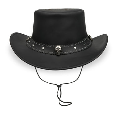 Chapeau de brousse Western Outback de style australien en daim véritable marron foncé