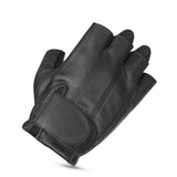 Leatherick Men’s Black Half Finger Gel Padded Gloves