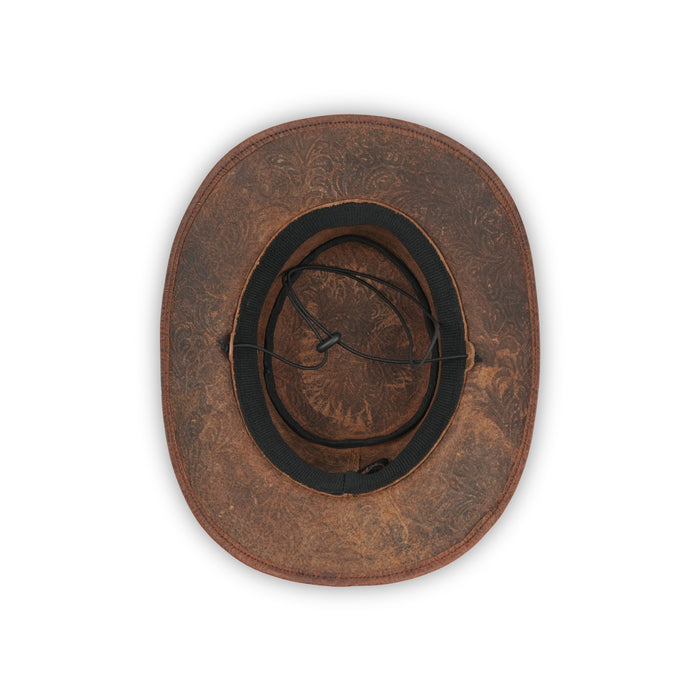 Floral Light Tan 1011 Bush Leather Hat