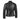 Plain black half side back of women’s real leather jacket in slim fit design.