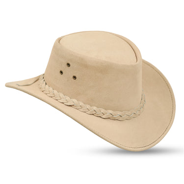 Leatherick Western Style Camel Suede Bush Hat