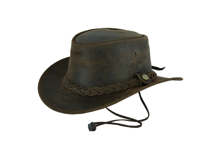Leatherick Western Style Brown Cowboy Hat