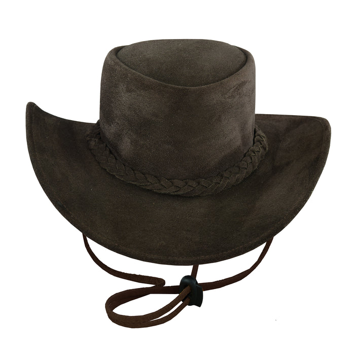 Leatherick Dark Brown Western Style Leather Cowboy Hat