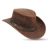 Floral Light Tan 1011 Bush Leather Hat