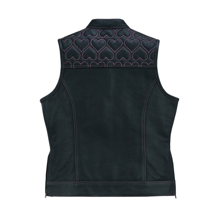 Back - Womens SOA club vest with Pink Heart Stitch