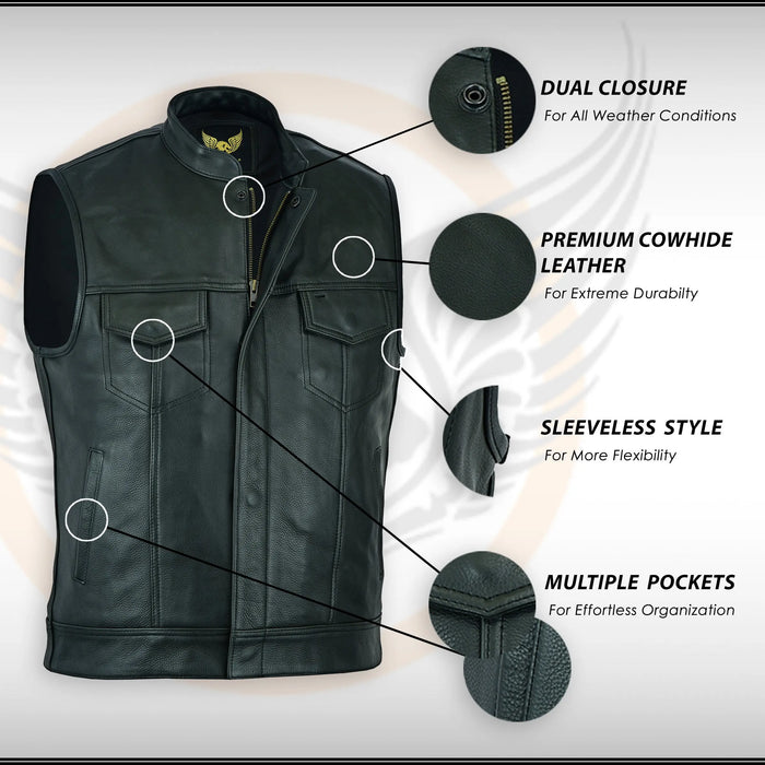 Leatherick Anarchy Club Inspired Leather Vest