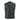 Collarless Mens Black Leather Motorcycle Biker Vest