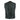 Collarless Mens Black Leather Motorcycle Biker Vest