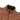 A close-up of a Victor brown buffalo leather jacket showing a stand collar with two brass snap buttons and a ribbed inner neck.