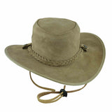 Chapeau de brousse en daim de chameau de style occidental Leatherick