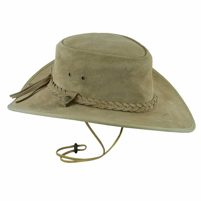 Leatherick Western Style Camel Suede Bush Hat