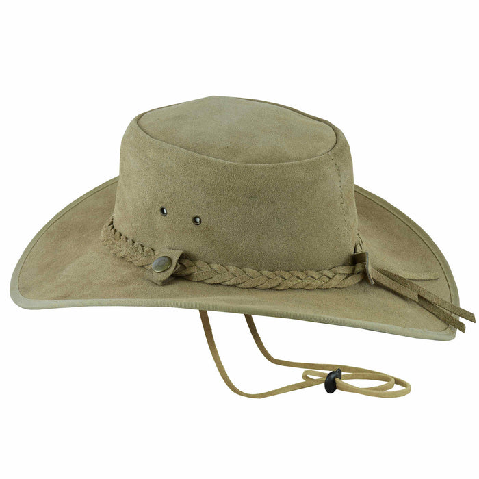 Leatherick Western Style Camel Suede Bush Hat