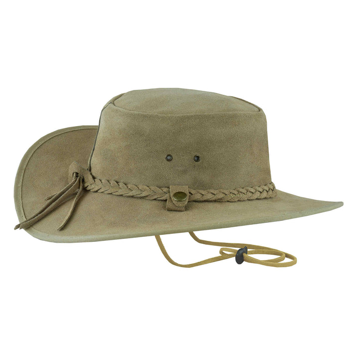 Leatherick Western Style Camel Suede Bush Hat