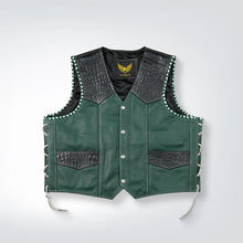 Custom Classic Premium Leather Biker Waistcoat for Men