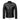 Black Hooper Men's Leather Jacket front with closed zip.