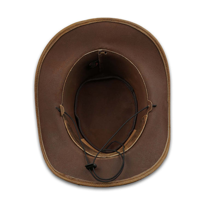 Leatherick Brown Vintage Wide Brim Hat
