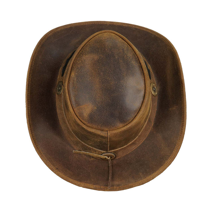 Leatherick Brown Vintage Wide Brim Hat