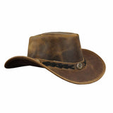 Leatherick Brown Vintage Wide Brim Hat