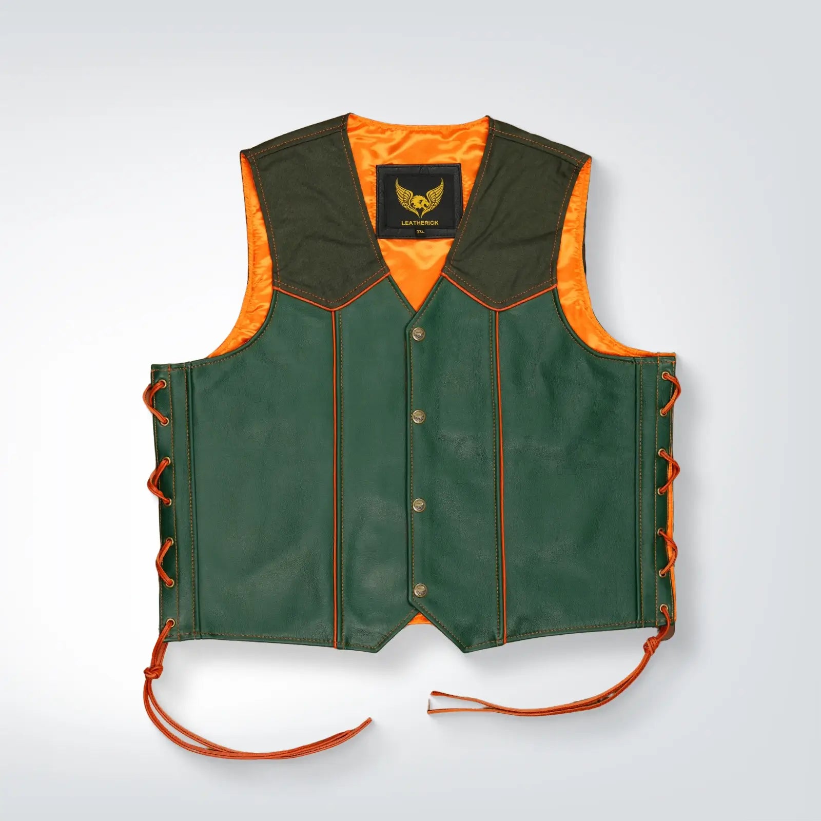Custom Classic Premium Leather Biker Waistcoat for Men
