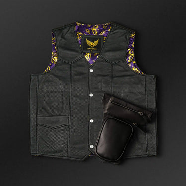 Custom Classic Premium Leder Bikerweste für Herren