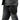 Side view of a biker wearing a black real leather drop leg bag with a secure thigh strap and zip pocket for easy storage.