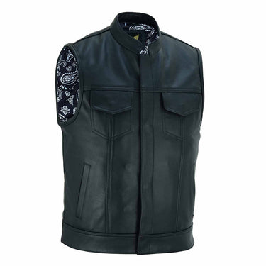 SOA7 Mens Leather Motorcycle Vest