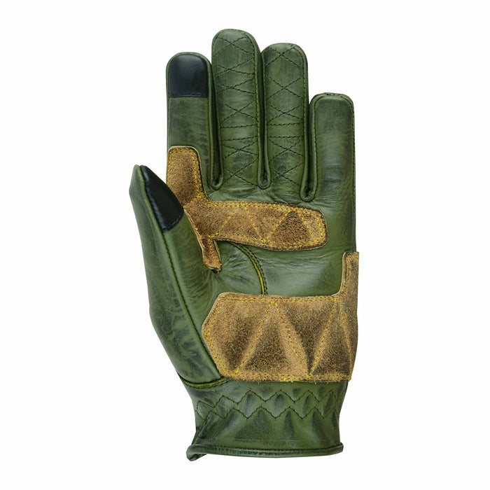 Thunder Grip Leather Motorbike Glove - Side angle showcasing leather texture, flexible fingers, and protective design.