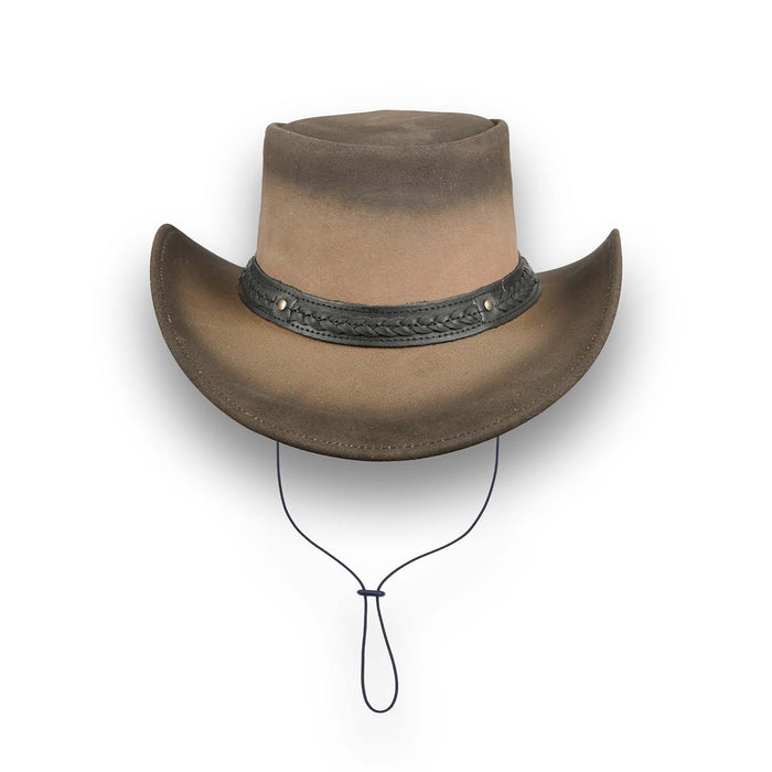 Leatherick Two Tone Braided Brim Vintage Hat