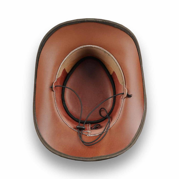 Leatherick Two Tone Braided Brim Vintage Hat