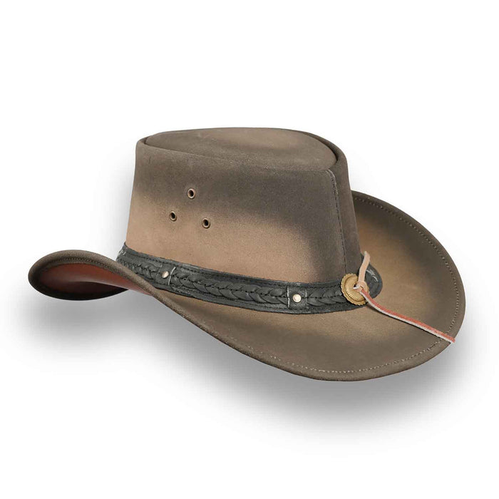 Leatherick Two Tone Braided Brim Vintage Hat