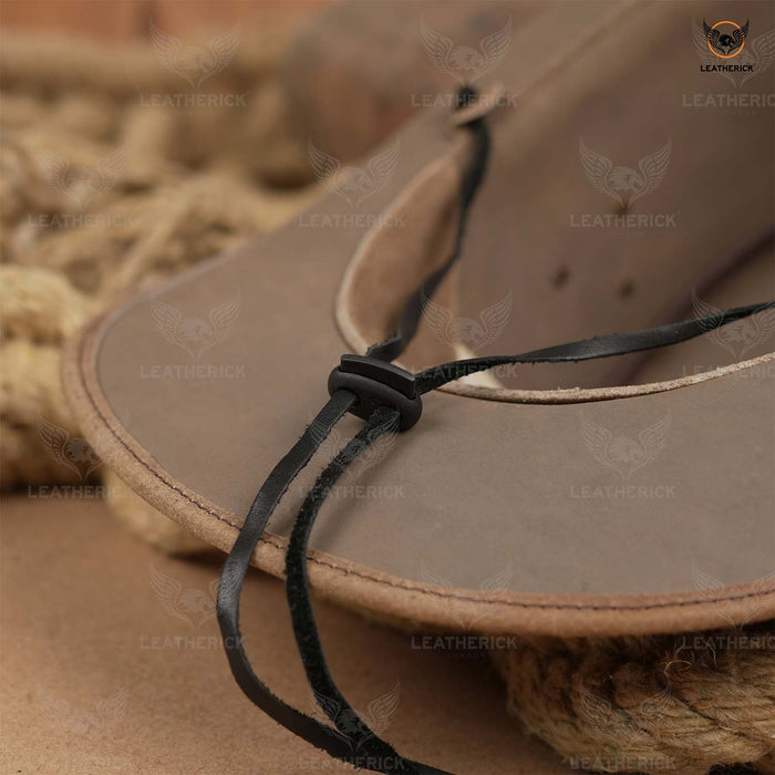 Leatherick Western Aussie Style Leather Cowboy Hat
